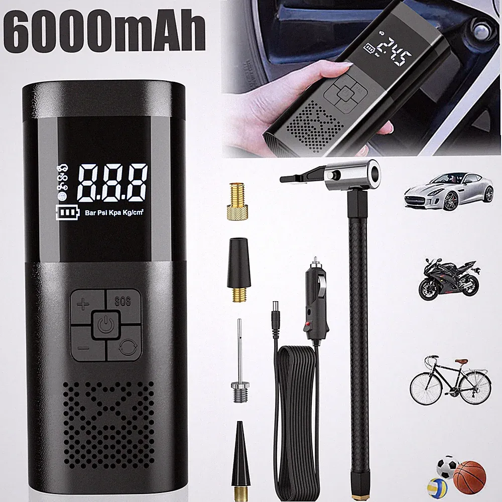 150 PSI Air Compressor Tire Inflator Fits Car Motor Bike Tires Air Pump Portable