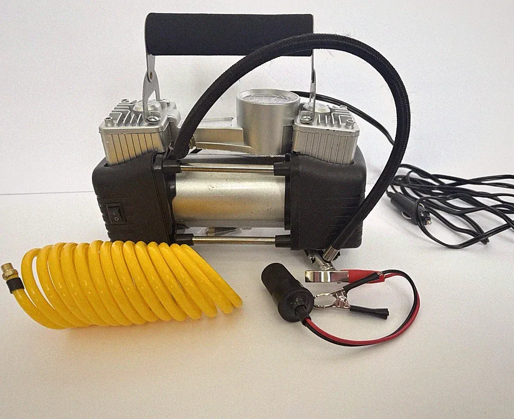 2 Cylinder Air Compressor, Fast Tire Inflation, Thermal Overload Protector