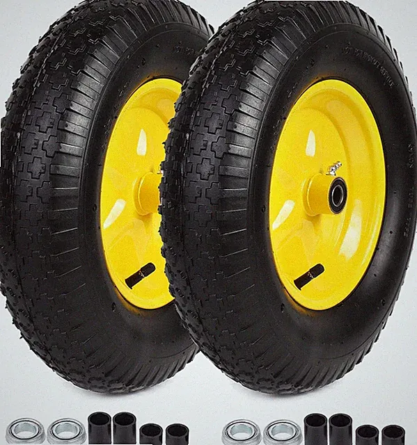 (2-PACK) 4.80/4.00-8" Tire and Wheel, 16" Pneumatic Tire Wheels with 3/4" Bearin