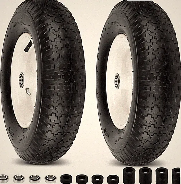 4.80/4.00-8" Wheelbarrow Tubed Tires and Wheels, 16" Universal Fit Pneumatic Tir