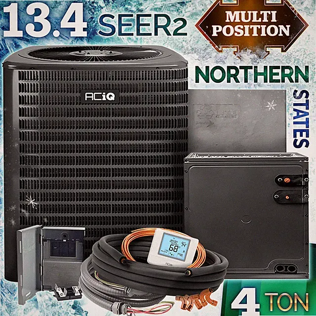 4 Ton 13.4 SEER2 R32 Central Air Conditioning Unit & Evaporator Coil AC System
