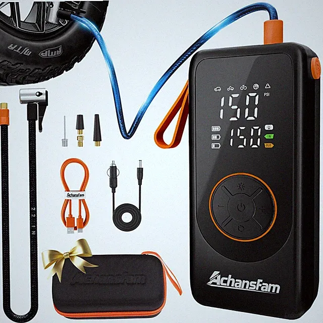 Achansfam P9 Pro Cordless Portable Air Compressor, 48s Fast Inflation, Dual P...