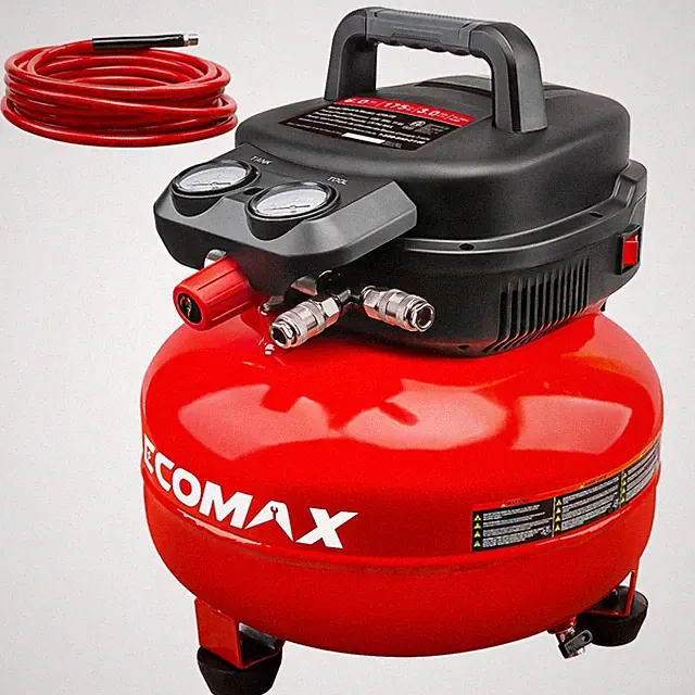 Air Compressor, 6-Gallon Pancake Air Compressor with 25 FT Air Hose, MAX 175P...