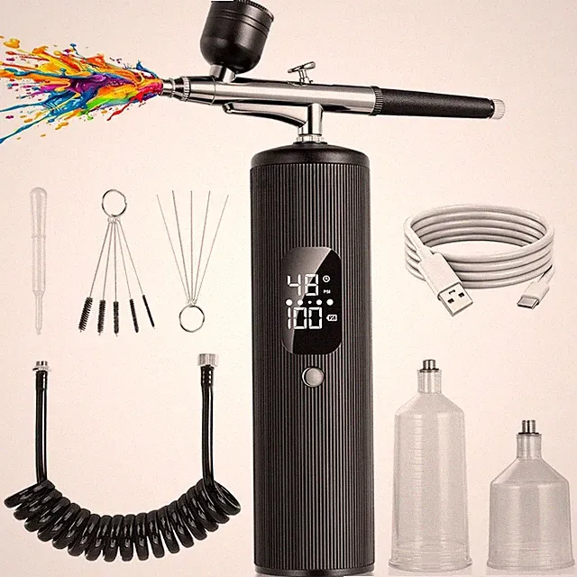Airbrush for Nails Kit with Compressor, 48PSI Cordless Rechargeable Nail Airb...