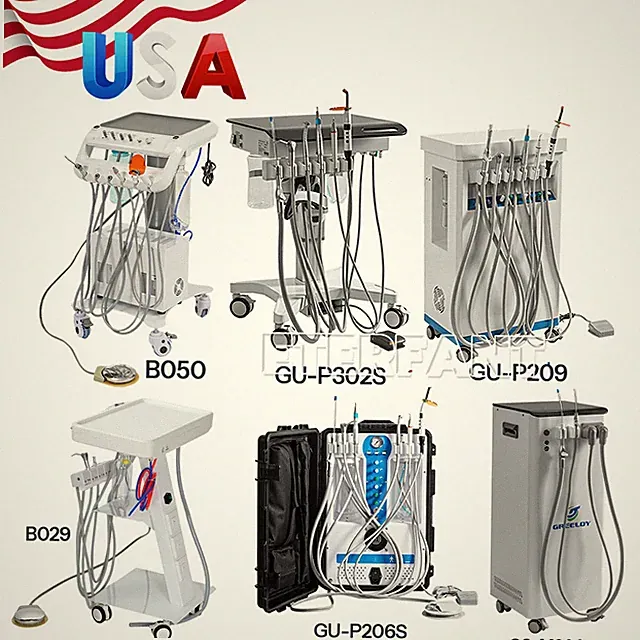 Dental Delivery Unit System/Treatment Cart/Unit with Air Compressor/Suction Unit