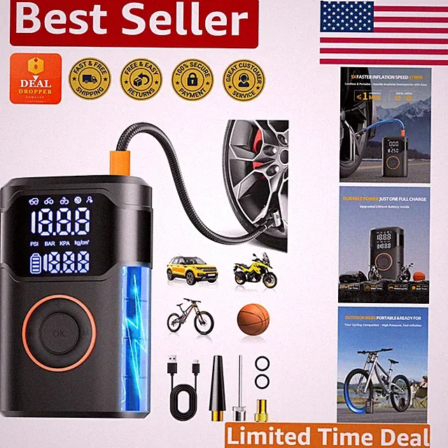 Effortless Tire Inflator with Auto-Off - 150PSI Air Compressor for All Vehicles