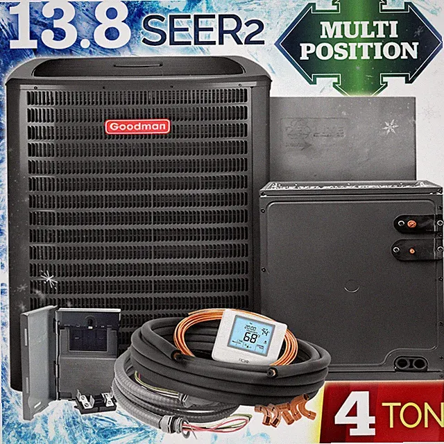 Goodman 4 Ton R32 Central Air Conditioner Unit & Evaporator Coil AC Split System